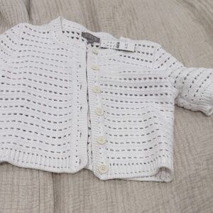 J. Crew Ivory Crochet Button-Up